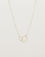 Front view of the Cascade Loop Through Oval Necklace | Diamonds | Yellow Gold
