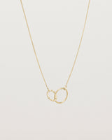 Front view of the Cascade Loop Through Oval Necklace | Diamonds | Yellow Gold