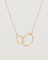 Front view of the Cascade Loop Through Oval Necklace | Diamonds | Rose Gold