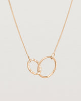 Front view of the Cascade Loop Through Oval Necklace | Diamonds | Rose Gold