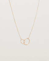 Front view of the Cascade Loop Through Oval Necklace | Diamonds | Rose Gold