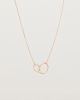 Front view of the Cascade Loop Through Oval Necklace | Diamonds | Rose Gold