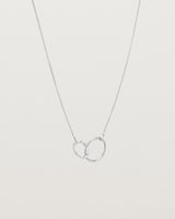 Front view of the Cascade Loop Through Oval Necklace | Diamonds | White Gold