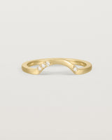 Fit four of a classic arc crown ring featuring scattered white diamonds, crafted in yellow gold