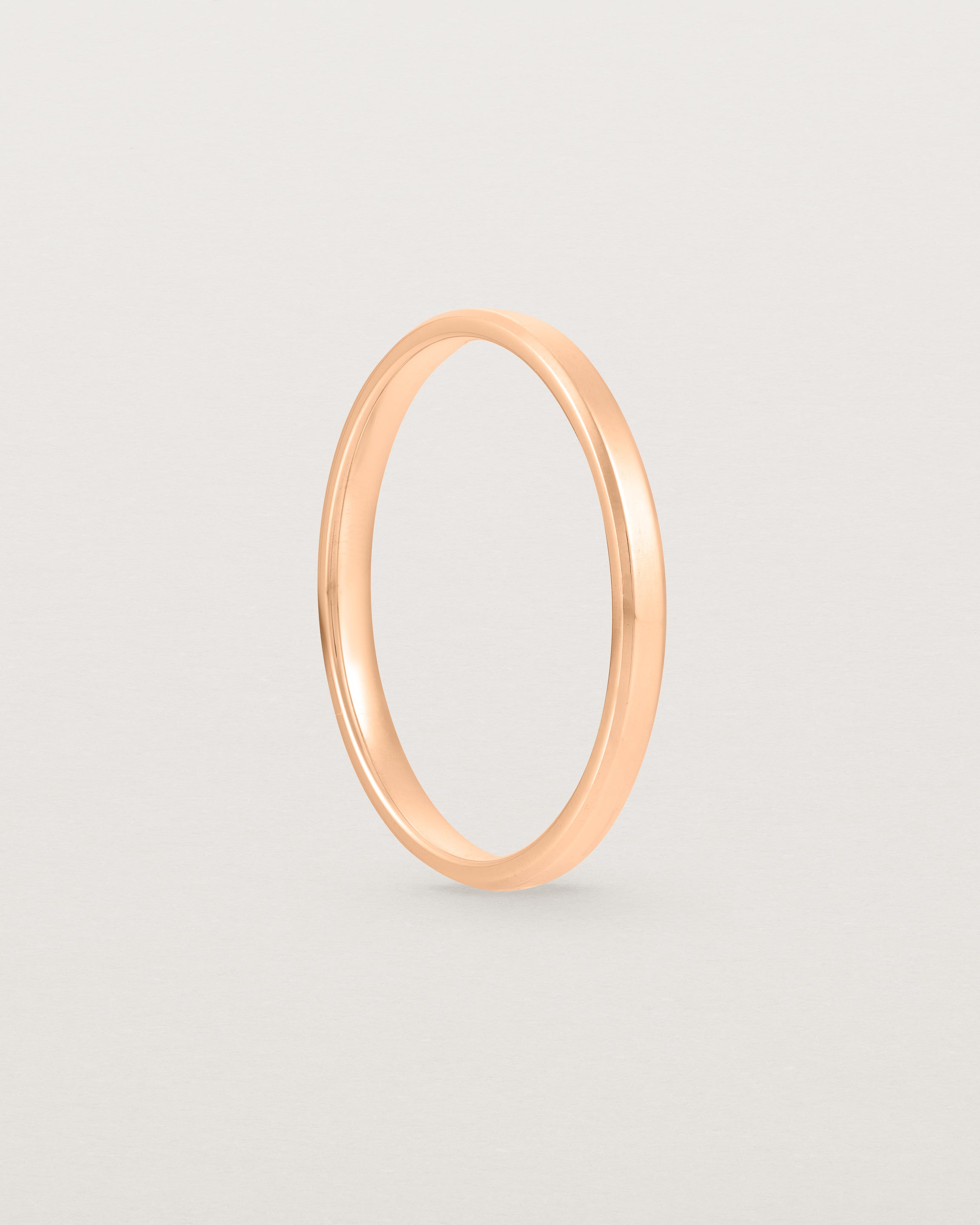 2mm Rose Gold Wedding Band with a Chamfered Edge 