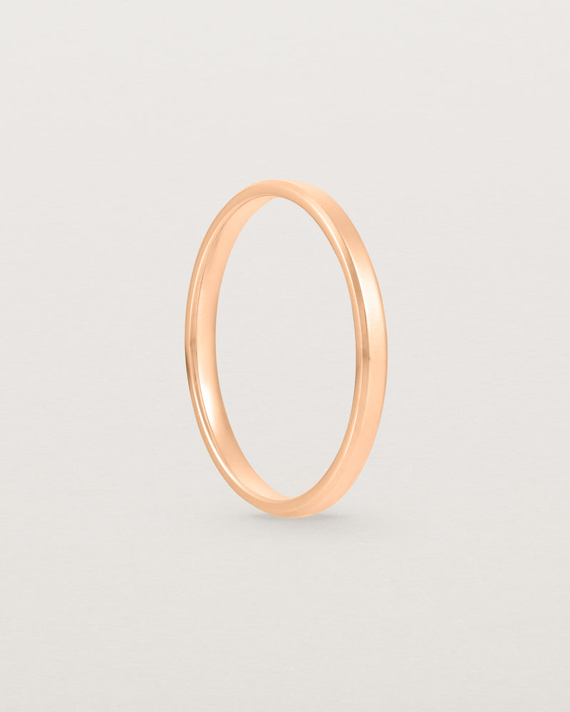 2mm Rose Gold Wedding Band with a Chamfered Edge 