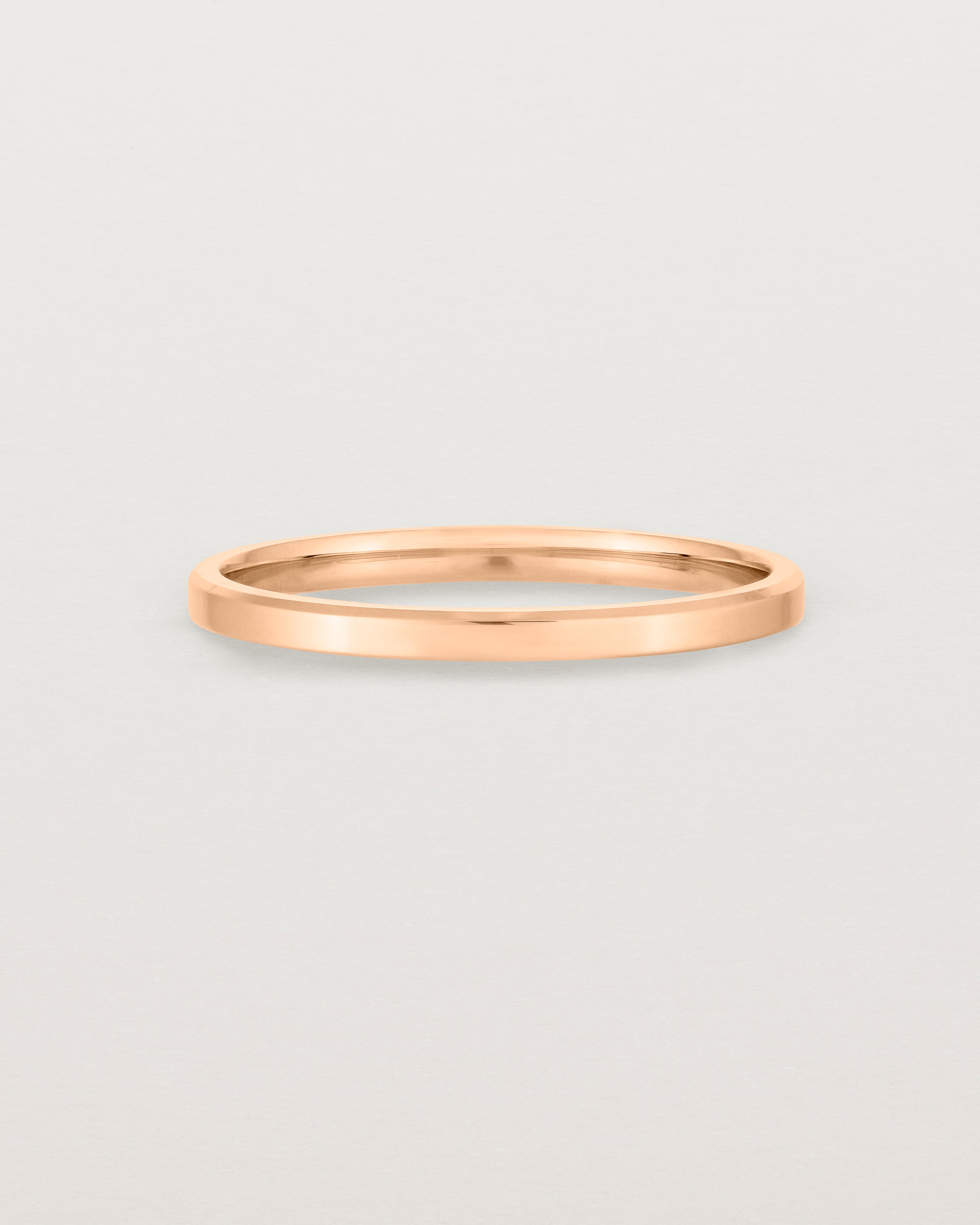 2mm Rose Gold Wedding Band with a Chamfered Edge 