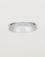 4mm white gold wedding band with a chamfered edge