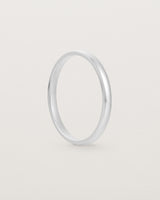 A fine, classic wedding band in sterling silver