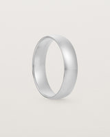 A classic 5mm wedding band, our most popular width, crafted in sterling silver