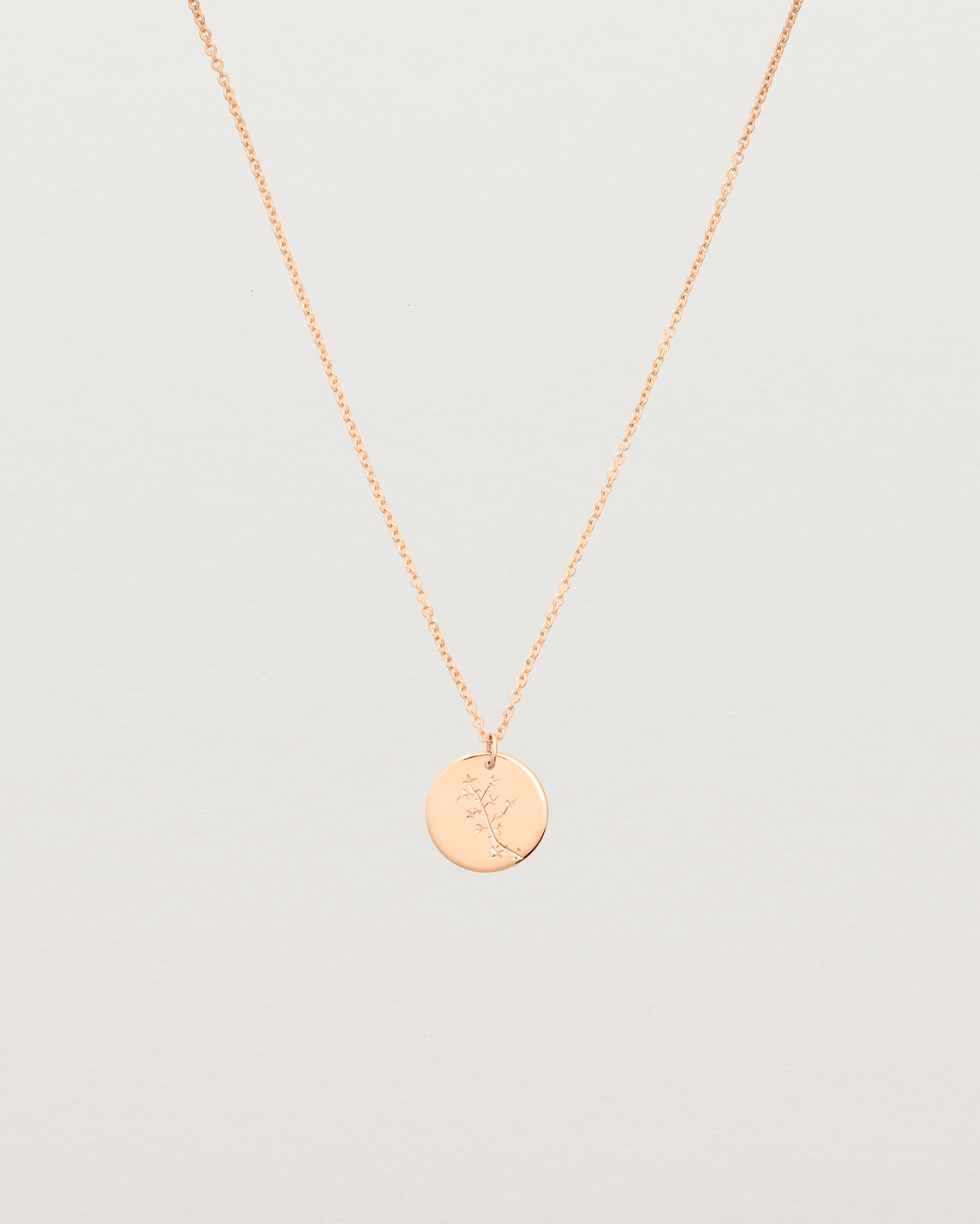 Rose gold engraved on sale necklace