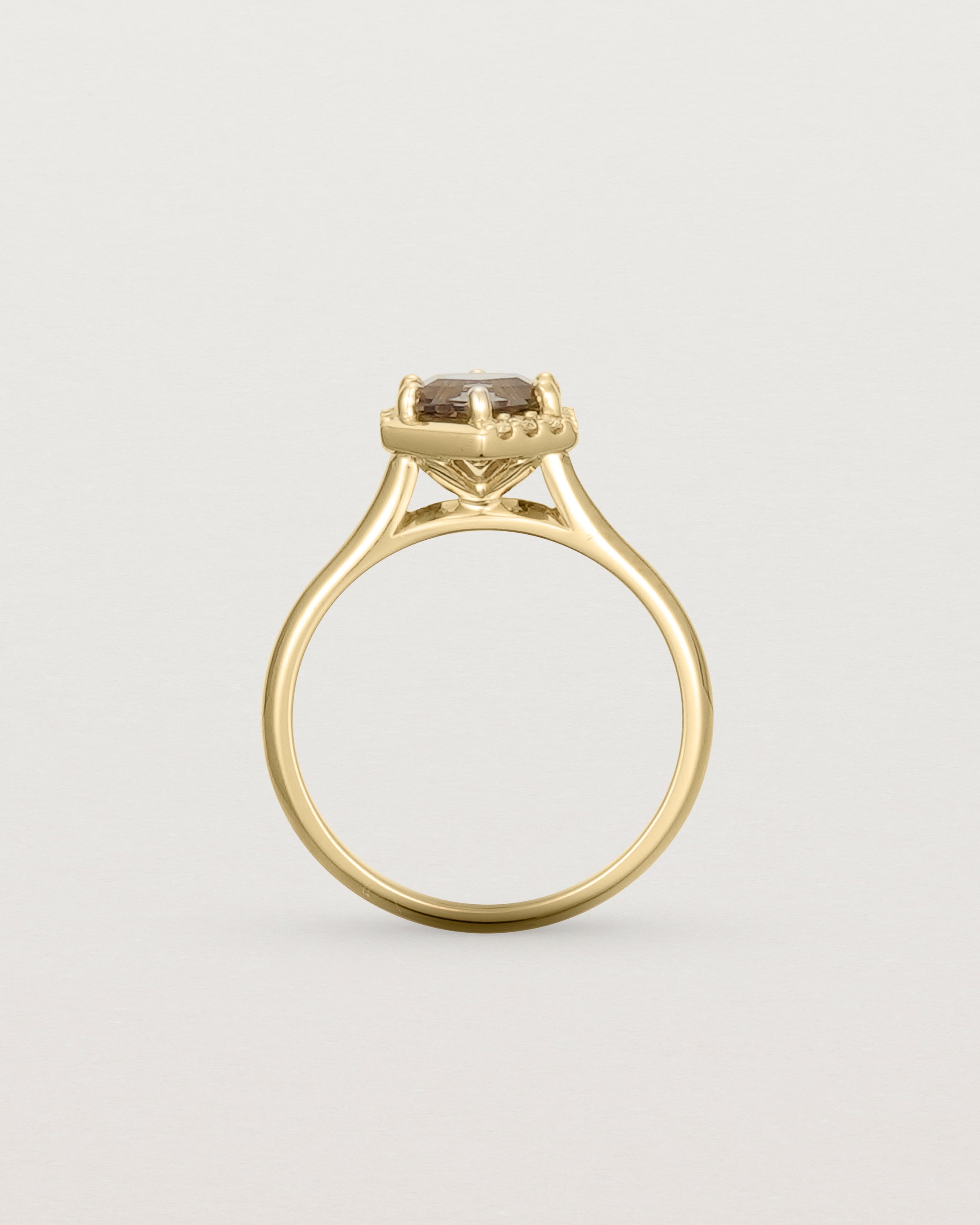 Cleo Halo Ring | Smokey Quartz & Diamonds