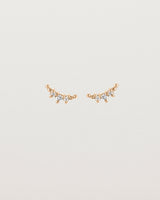 Front view of the Crescent Studs | Diamonds in rose gold.