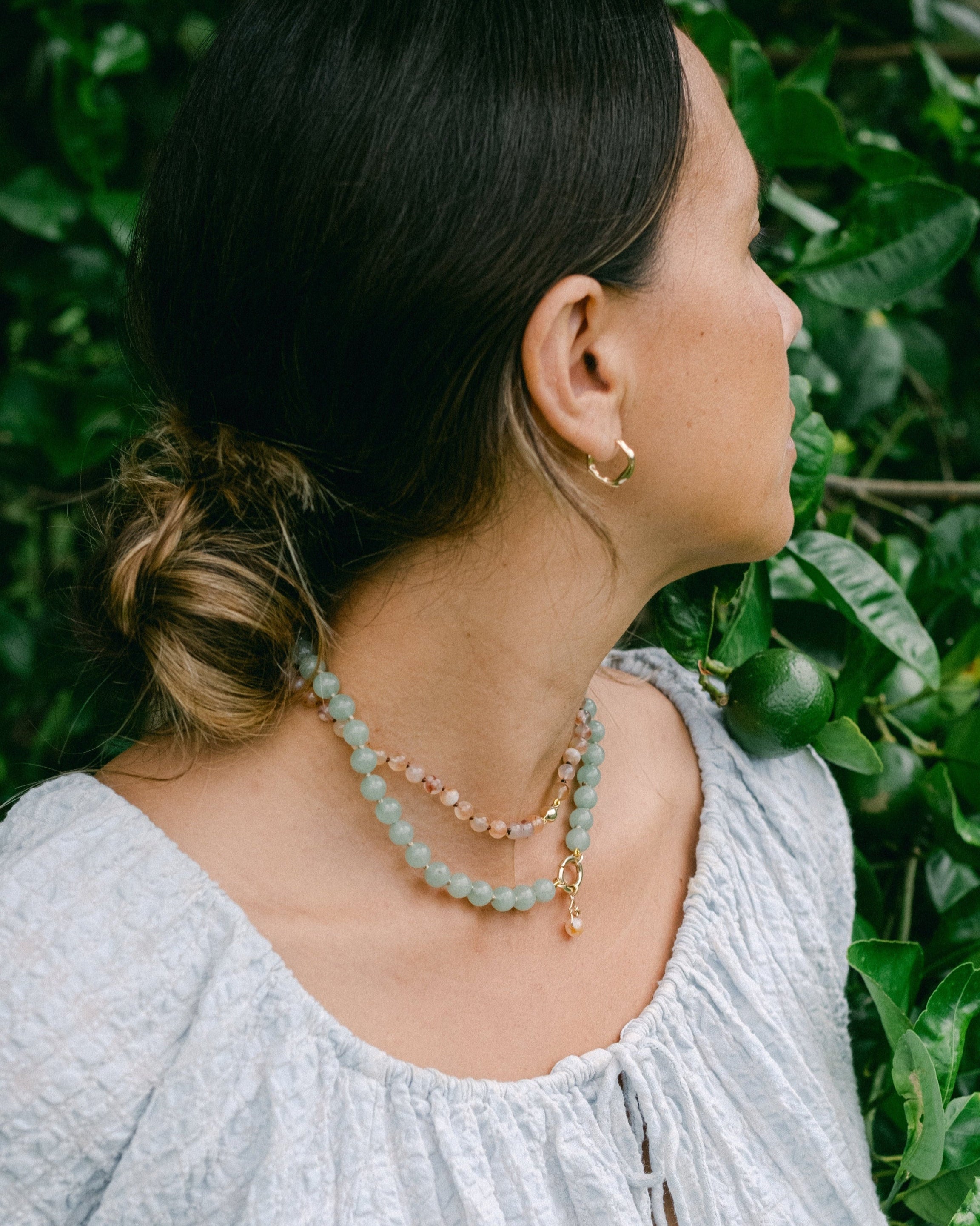 Sashi Necklace | Cherry Blossom Agate