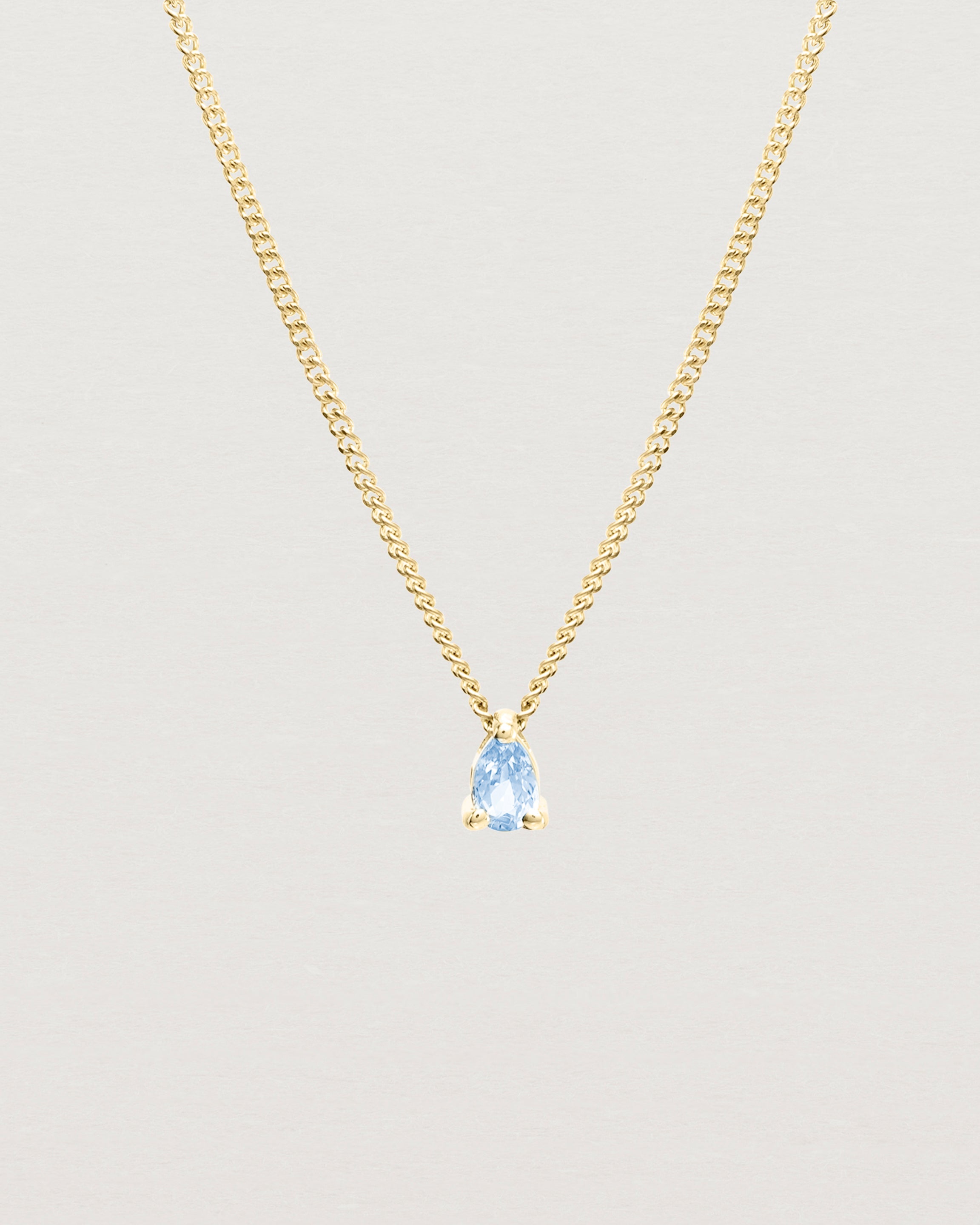 Front view of the Danaë Slider Pendant | Sapphire | Yellow Gold.