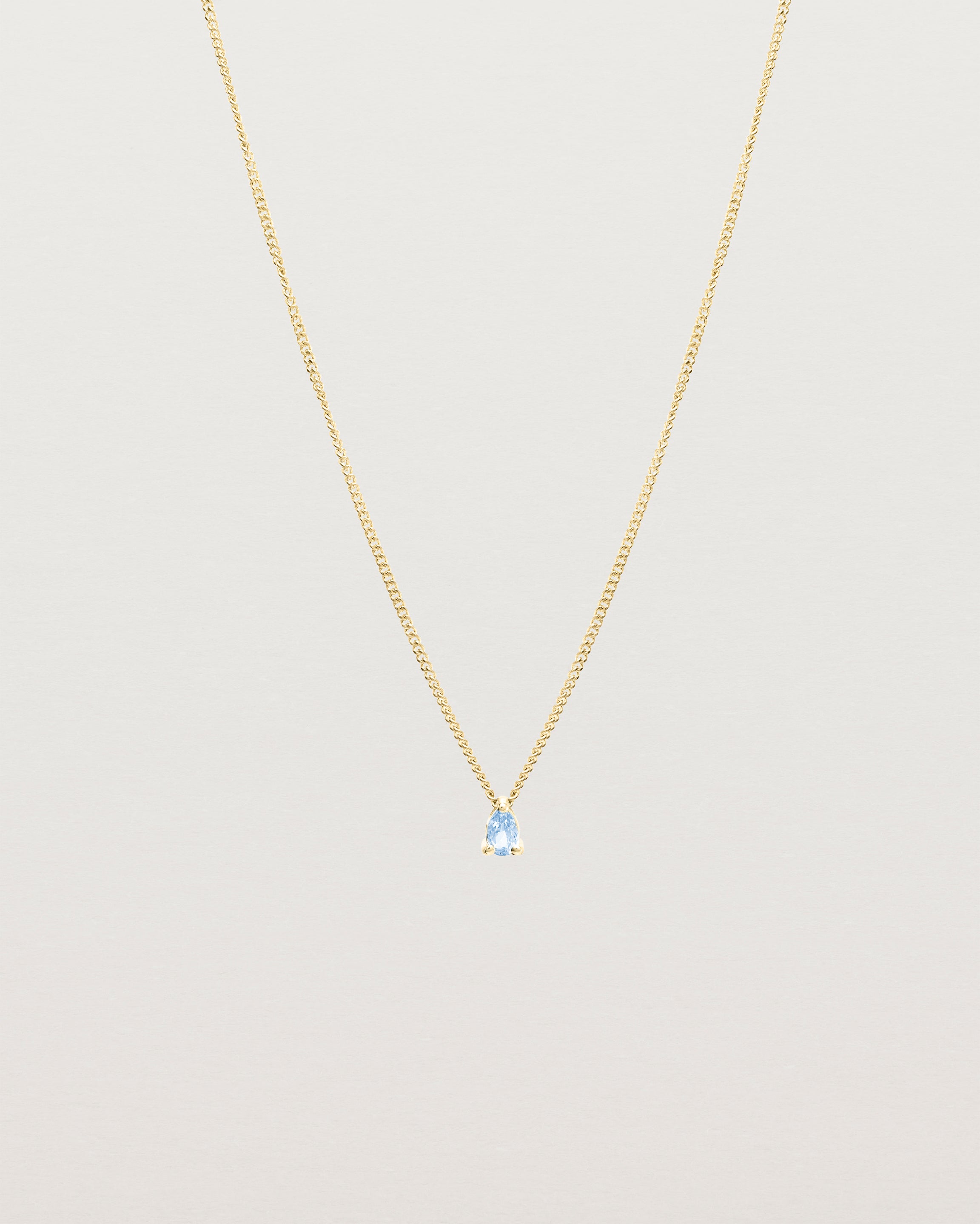 Full view of the Danaë Slider Pendant | Sapphire | Yellow Gold.