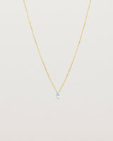 Full view of the Danaë Slider Pendant | Sapphire | Yellow Gold.