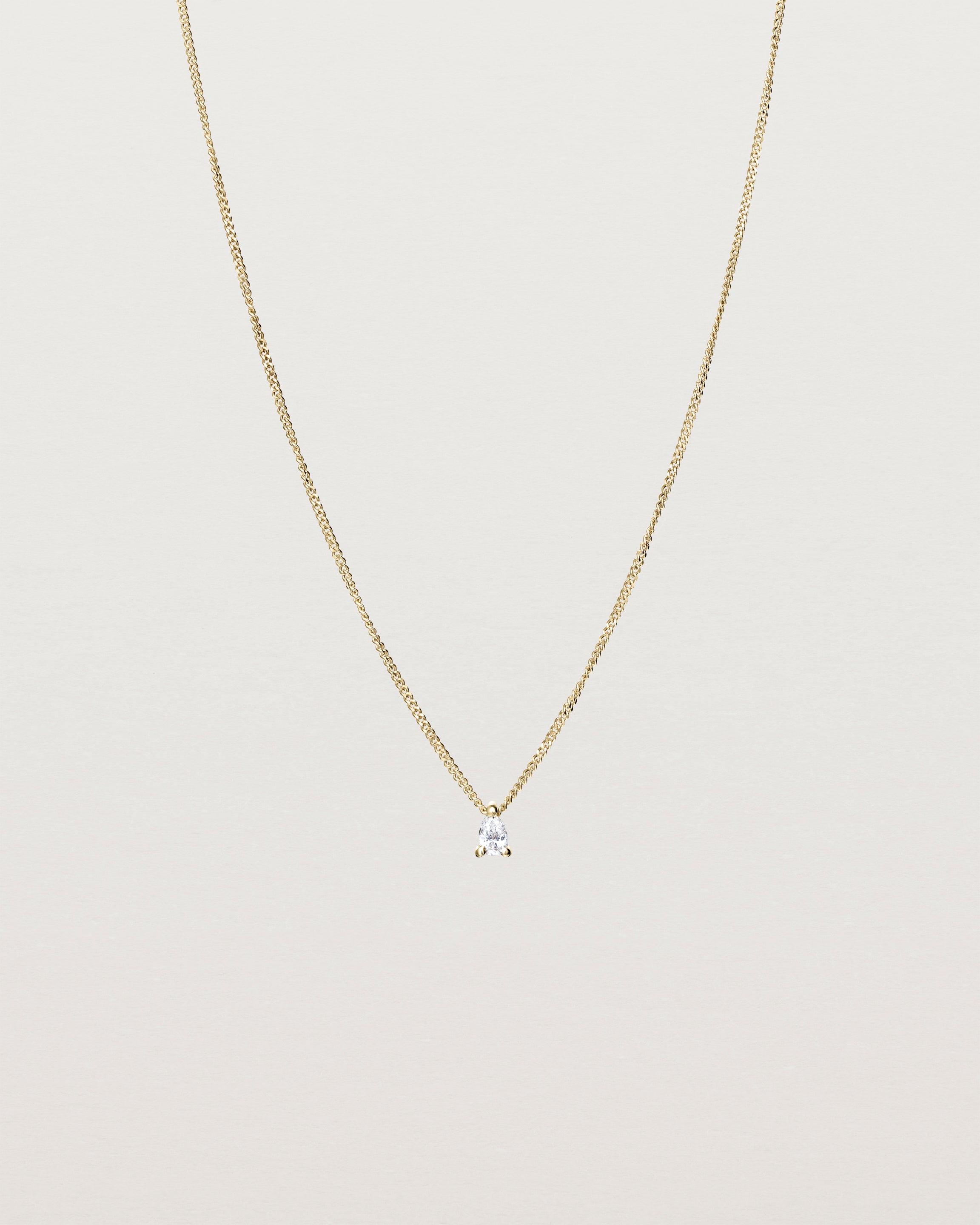 Front view of the Danaë Slider Necklace | Diamond in yellow gold.