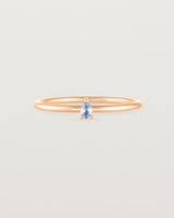 Front view of the Danaë Stacking Ring | Sapphire in rose gold.