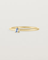 Angled view of the Danaë Stacking Ring | Sapphire in yellow gold.