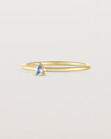 Angled view of the Danaë Stacking Ring | Sapphire in yellow gold.