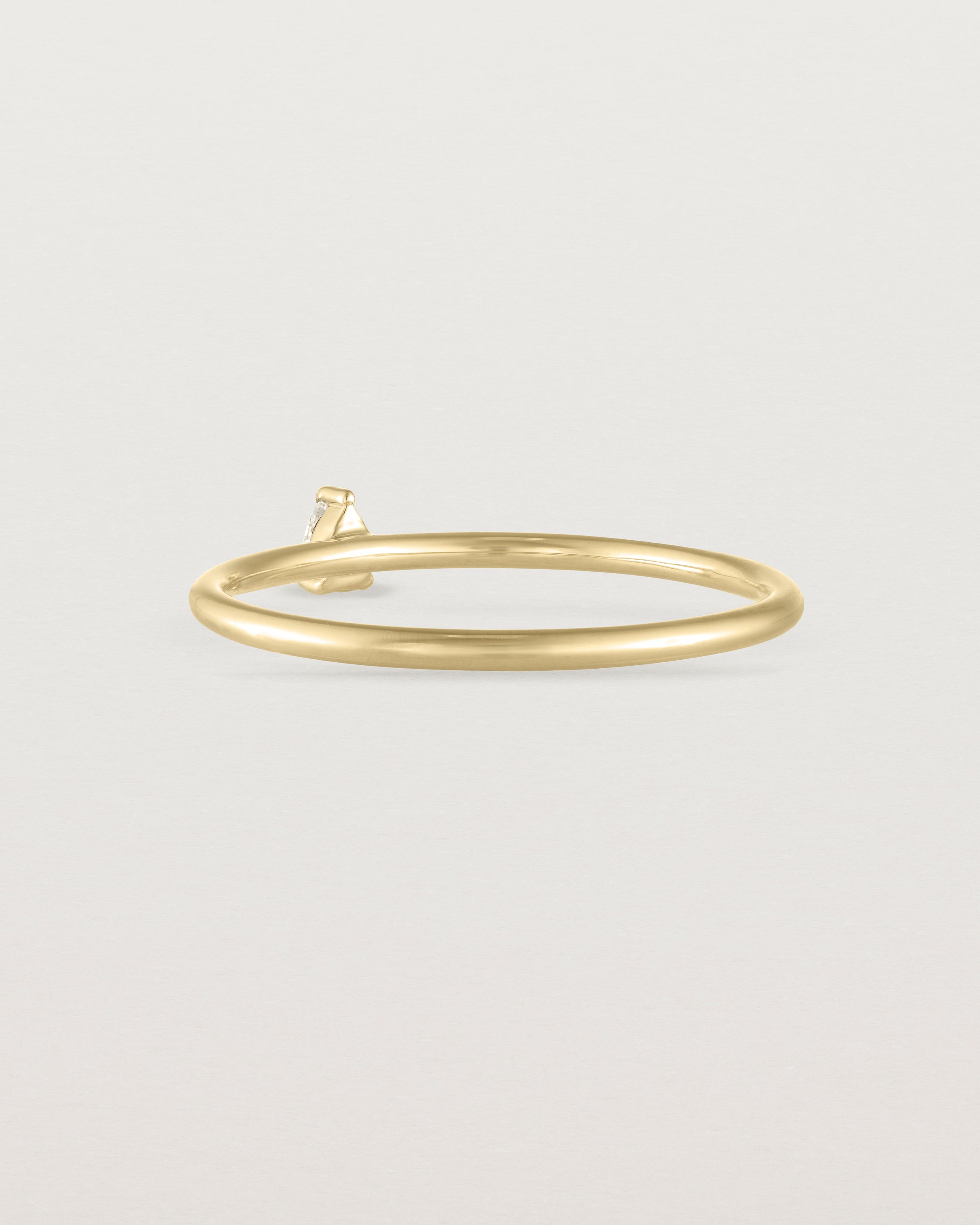 Back view of the Danaë Stacking Ring | Diamond in yellow gold.