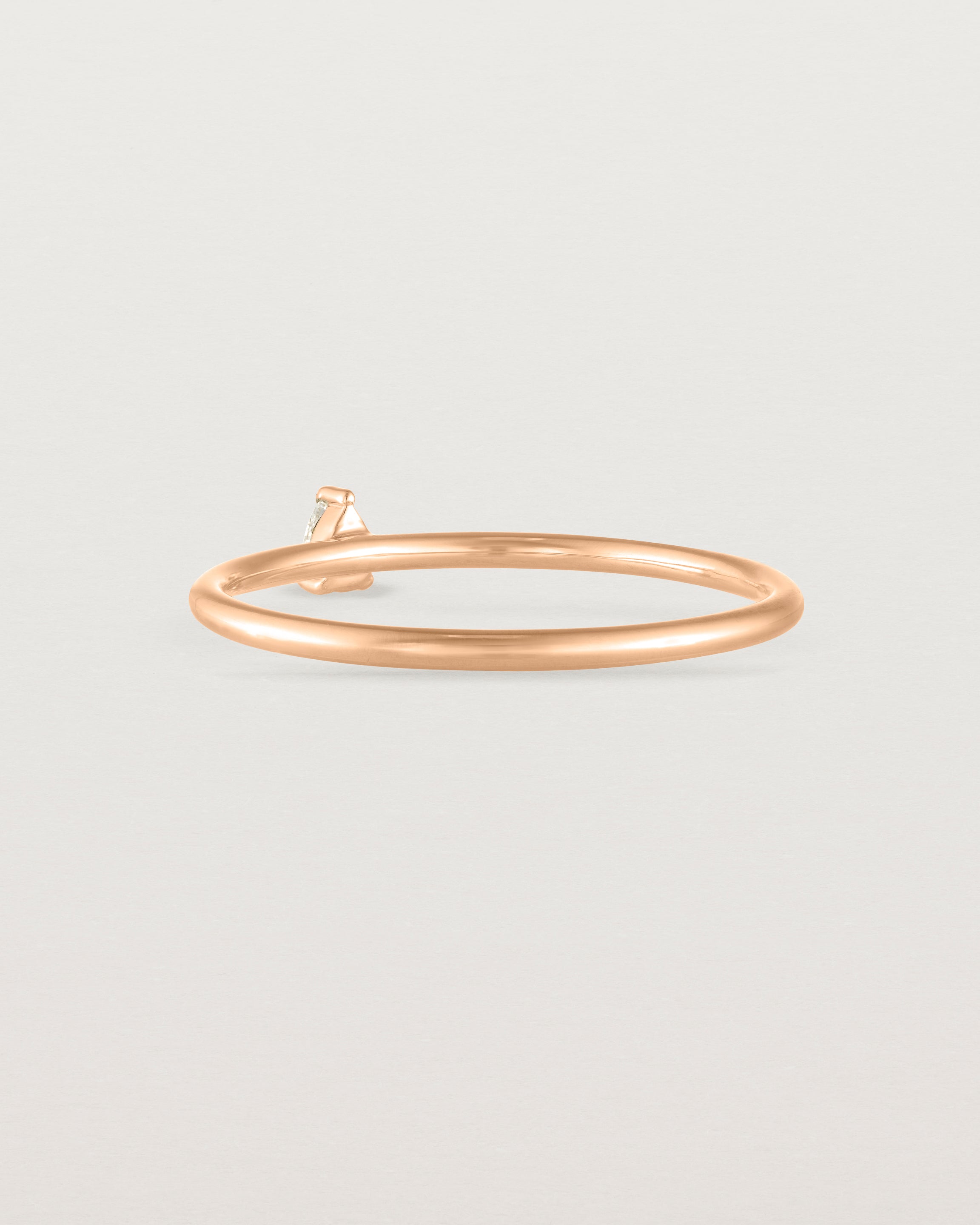 Back view of the Danaë Stacking Ring | Diamond in rose gold.