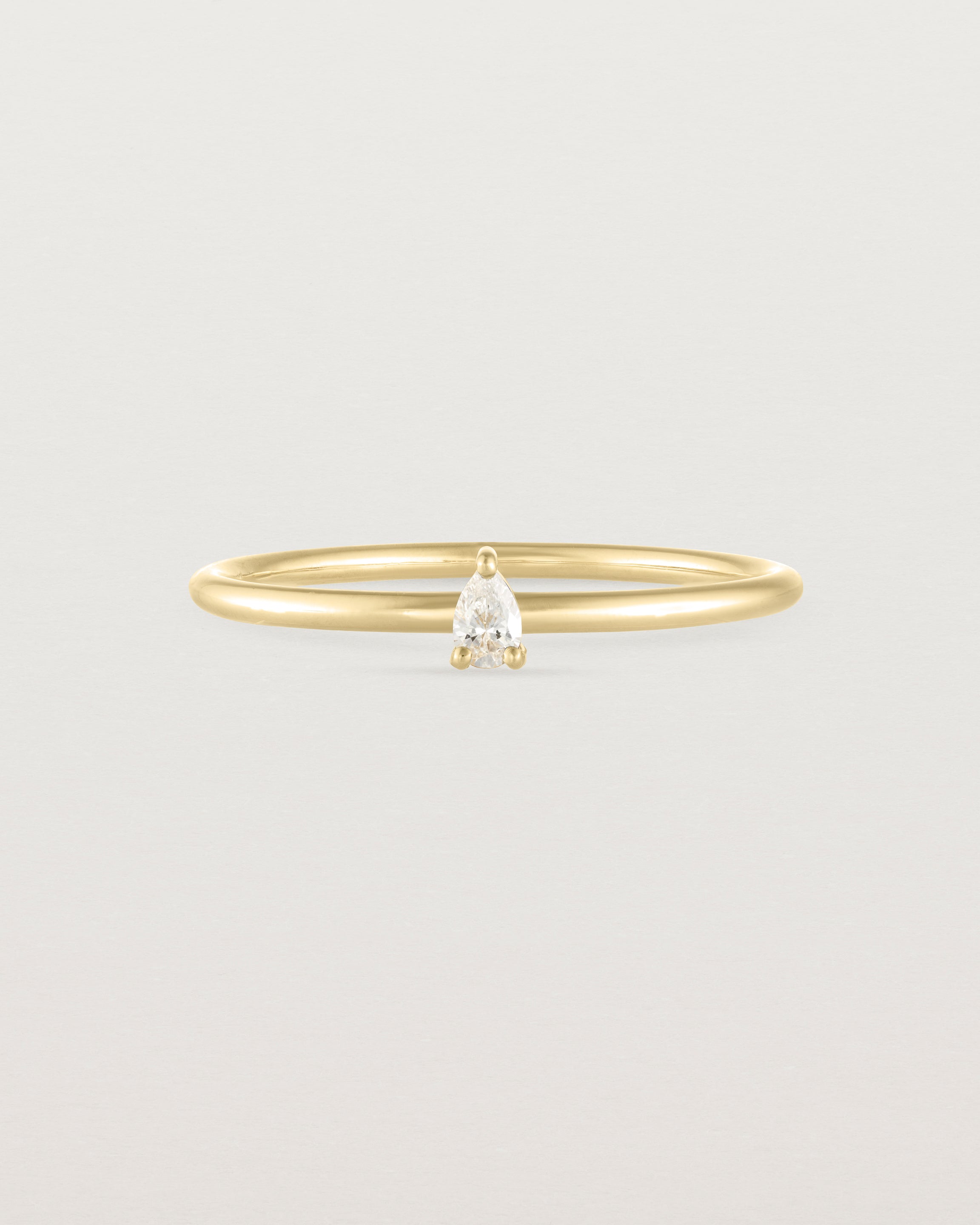 Front view of the Danaë Stacking Ring | Diamond in yellow gold.