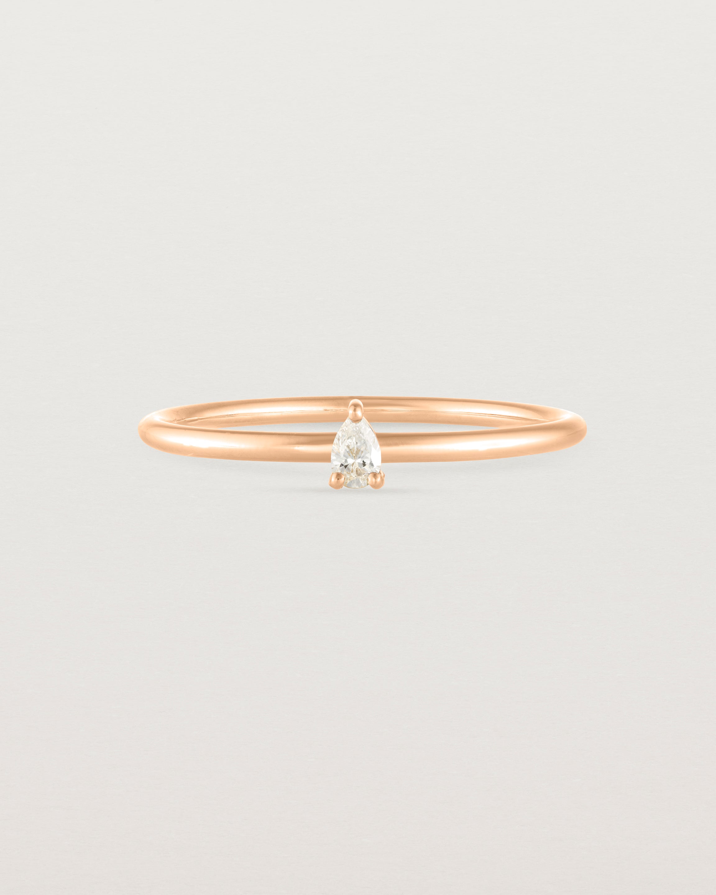 Front view of the Danaë Stacking Ring | Diamond in rose gold.