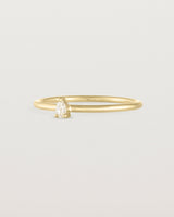 Angled view of the Danaë Stacking Ring | Diamond in yellow gold.