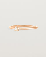 Angled view of the Danaë Stacking Ring | Diamond in rose gold.
