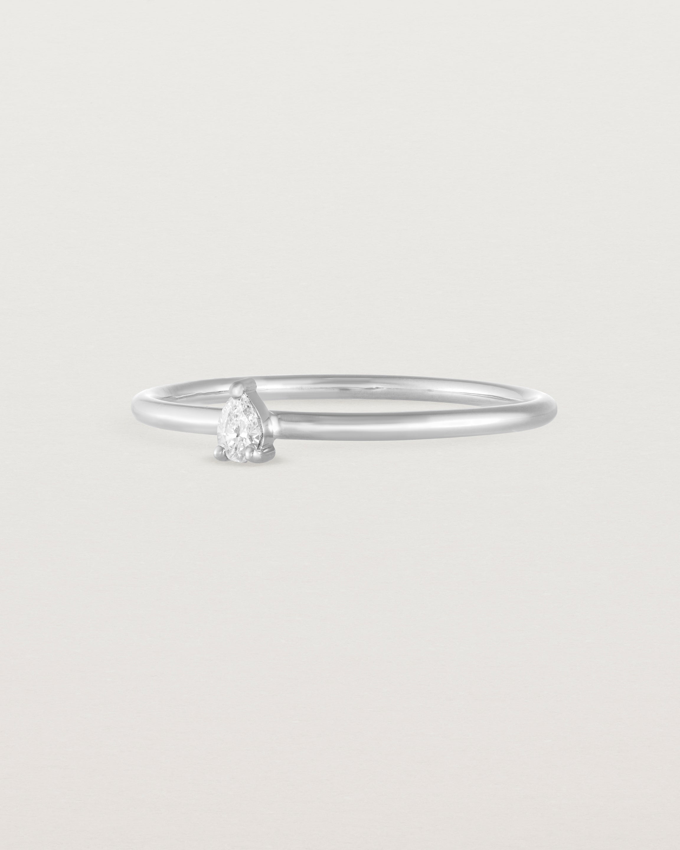 Angled view of the Danaë Stacking Ring | Diamond in white gold.