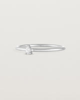 Angled view of the Danaë Stacking Ring | Diamond in white gold.