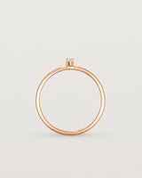 Standing view of the Danaë Stacking Ring | Diamond in rose gold.