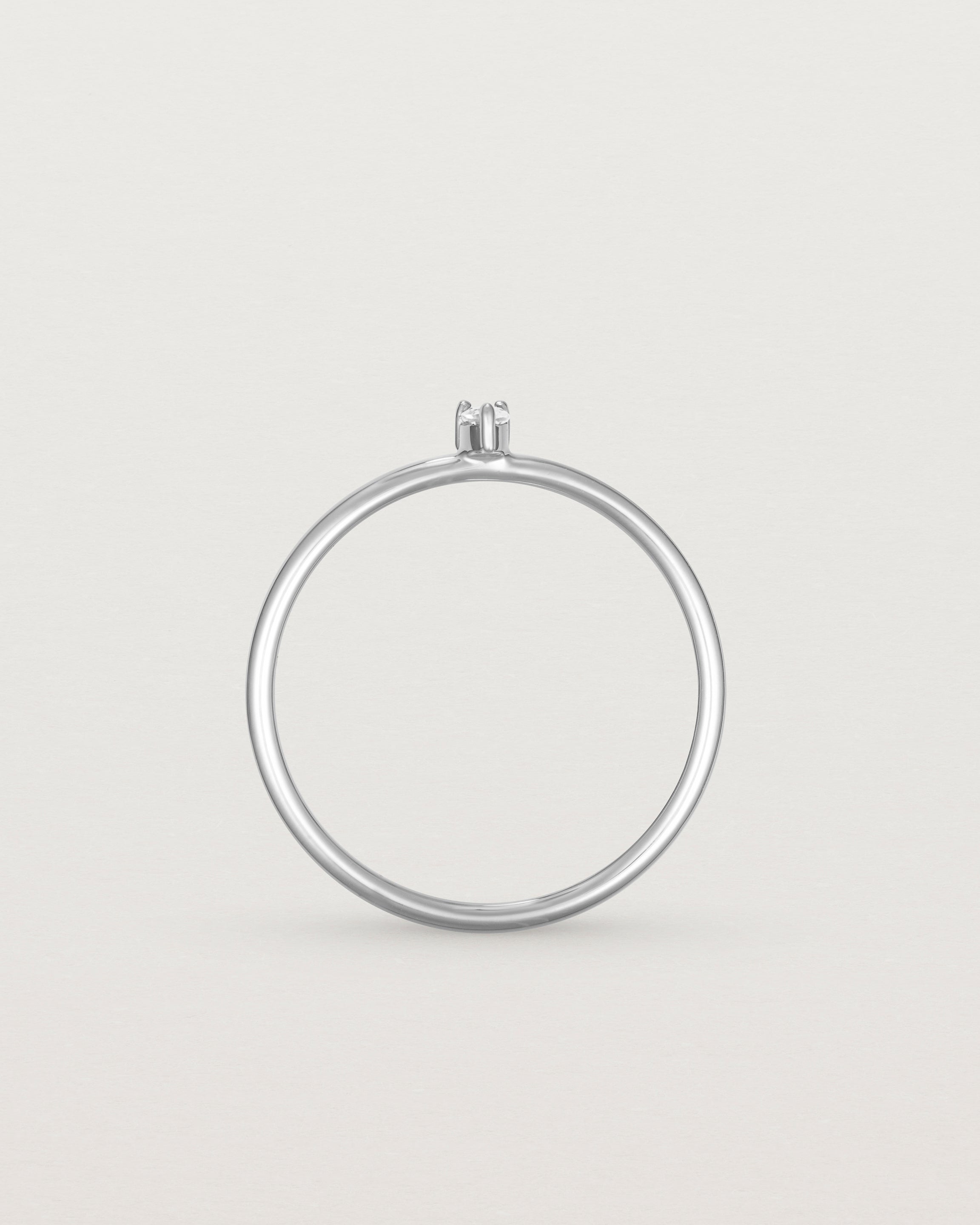Standing view of the Danaë Stacking Ring | Diamond in white gold.