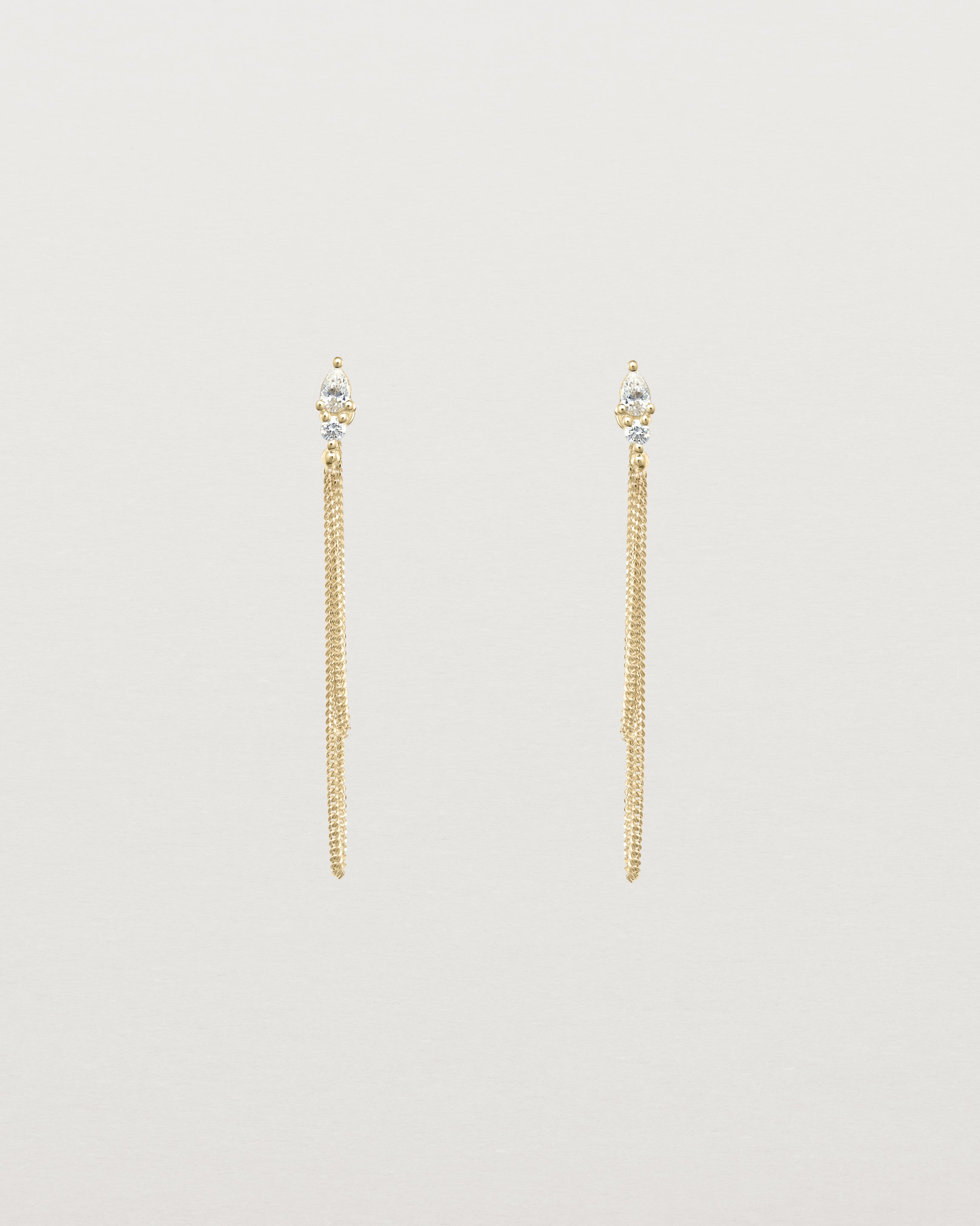 Front view of the Danaë Loop Studs | Diamonds | Yellow Gold.