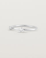 Angled view of the Della Cluster Ring | Diamonds | White Gold.