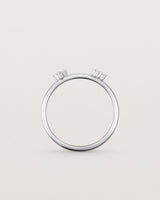 Standing view of the Della Cluster Ring | Diamonds | White Gold.