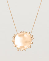 Close up view of the Dotted Mana Necklace in Rose Gold