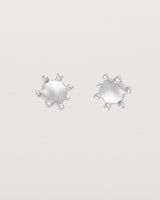 Front view of the Dotted Mana Studs in sterling silver.