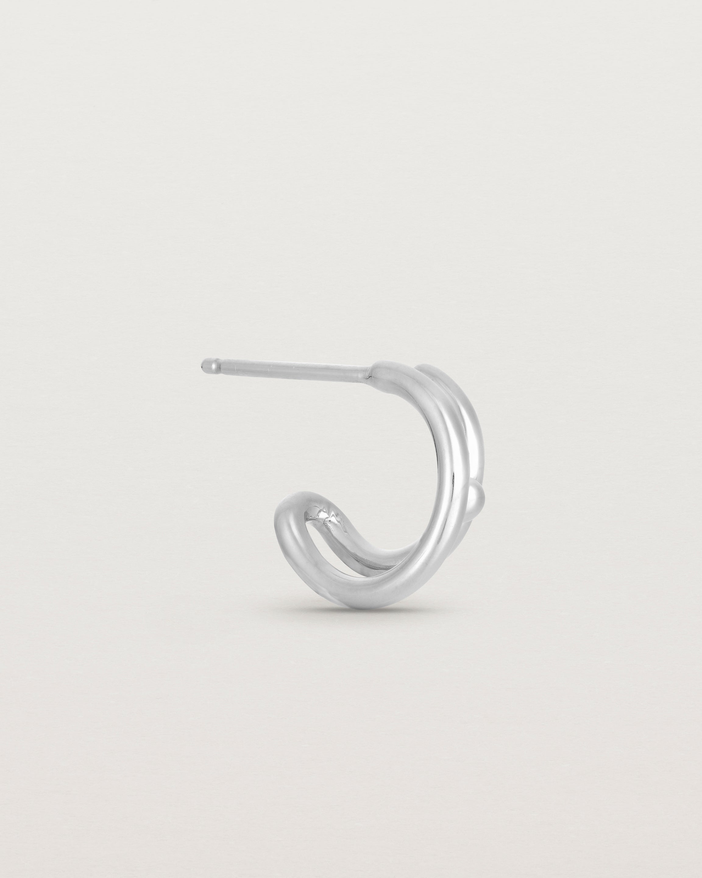 Side view of the Double Reliquum Hoops in white gold.