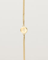 Close up of the Eily Bracelet | Birthstone in yellow gold.