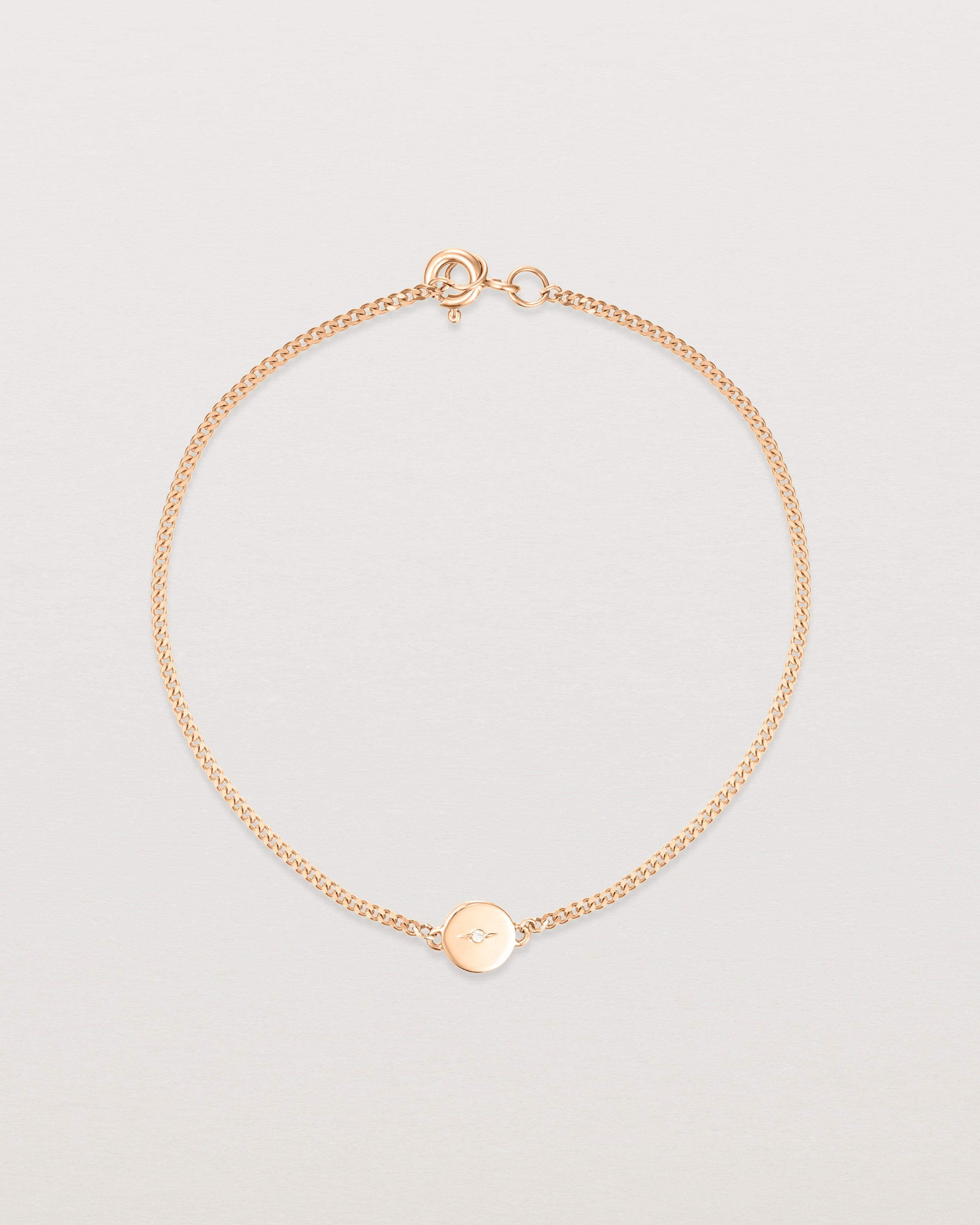 Top view of the Eily Bracelet | Birthstone in rose gold.
