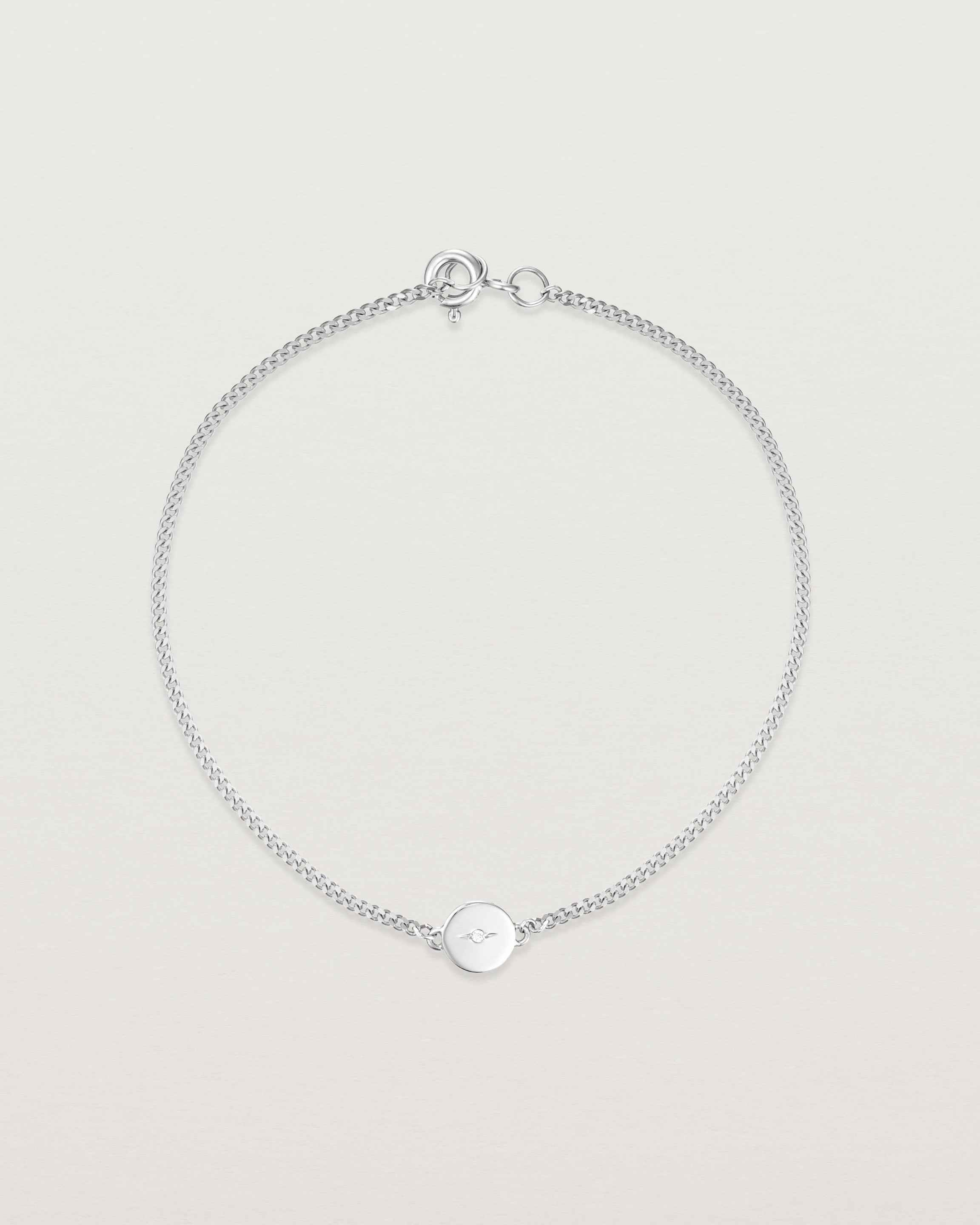 Top view of the Eily Bracelet | Birthstone in white gold.