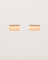 A pair of simple rectangle rose gold studs
