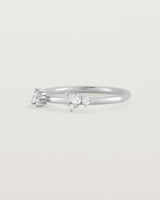 Angled view of the Etta Cluster Ring | Diamonds in White Gold.