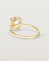 Back view of the Fei Ring | Morganite yellow gold.