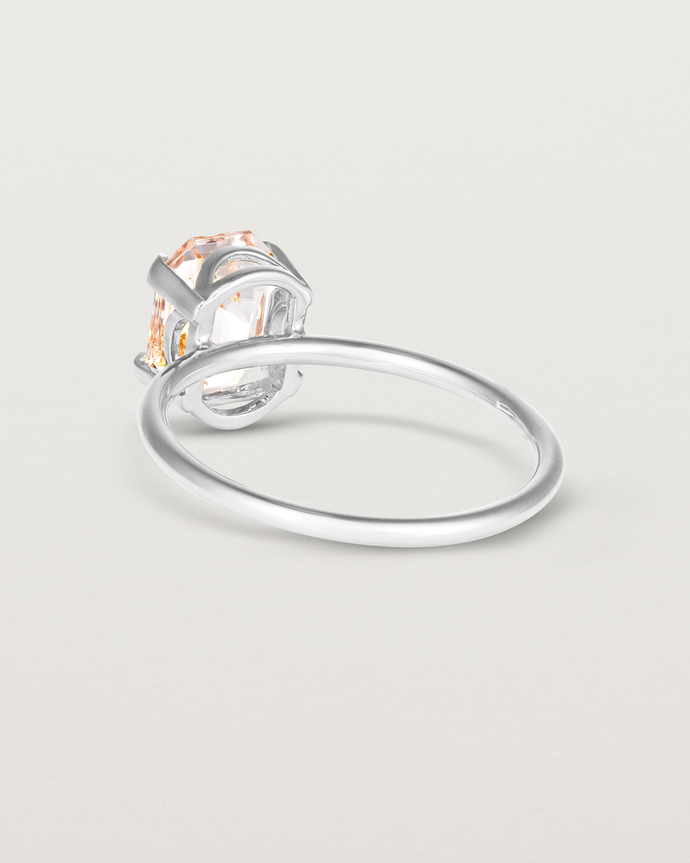 Back view of the Fei Ring | Morganite silver 