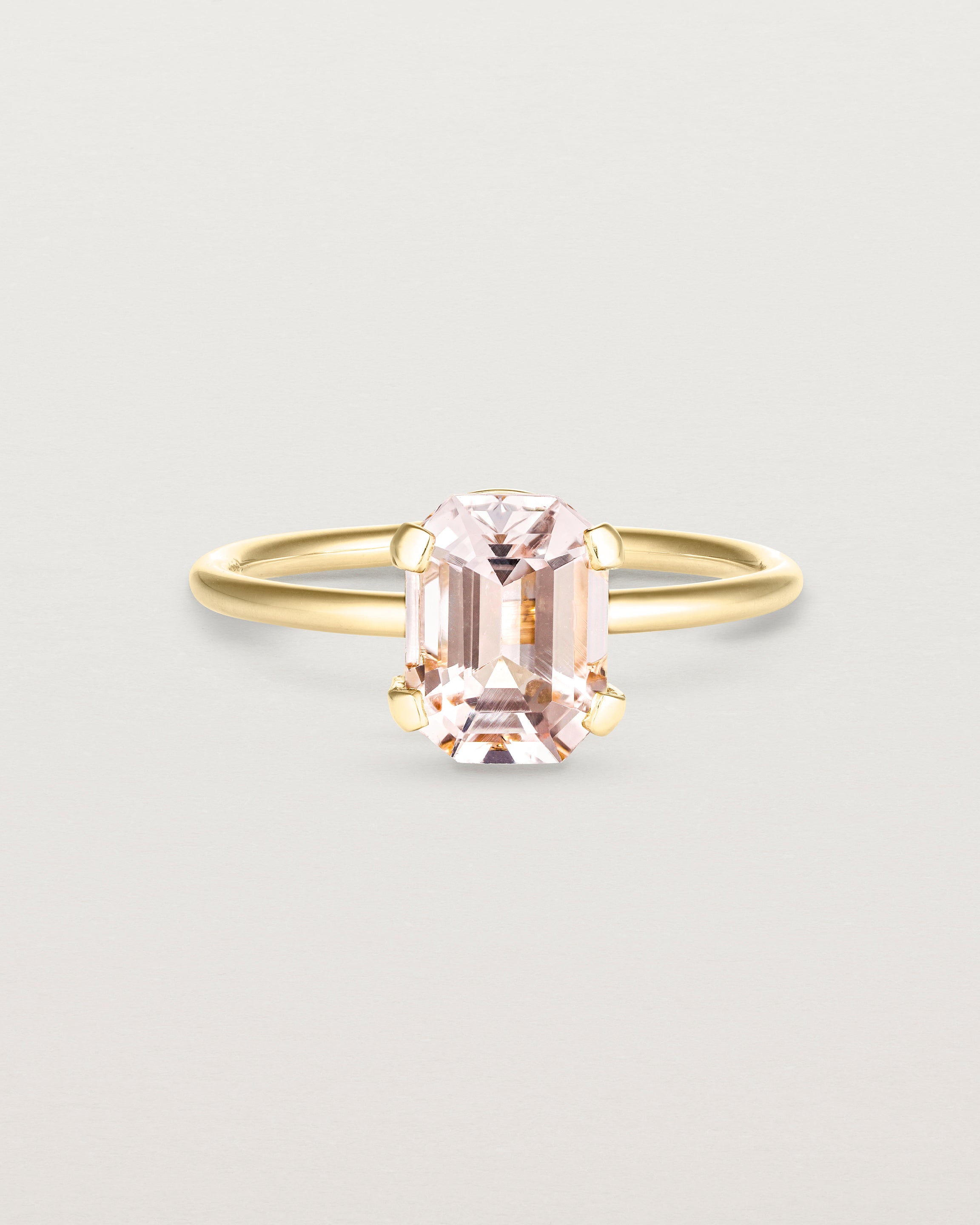 Front view of the Fei Ring | Morganite yellow gold.