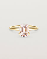 Front view of the Fei Ring | Morganite yellow gold.